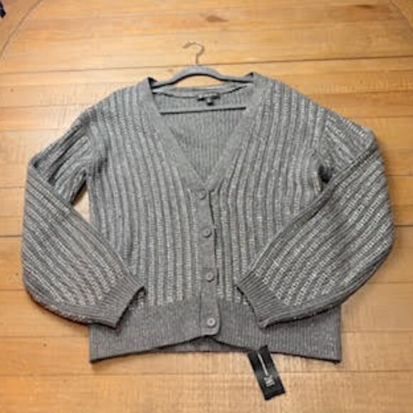 NWT INC International Concepts Shine Cardigan Gray Sequin Sweater Women’s XXL - Picture 1 of 14